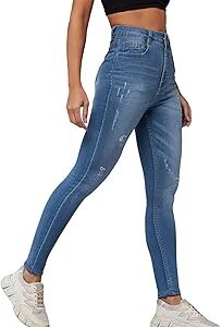 Women's Skinny Fit High/Mid Rise Regular Length Stretchable Denim (Plus Size) Jeans
