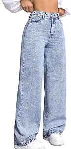 Fashion Black High Waist Straight Fit Jeans for Women Stretchable Wide Leg Denim Jeans (WJ2-S10-$)