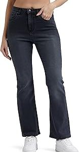 Women's Flared Bootcut Jeans - High-Rise | Enzyme Wash | Classic 5 Pocket Styling | Jeans for Women