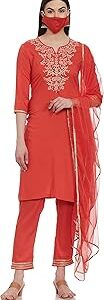 Women Lime Green Rayon Straight Kurta Regular Pant Suit Set