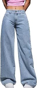Fashion Light Blue High Waist Straight Fit Jeans for Women Stretchable Wide Leg Denim Jeans (WJ-S28-$)