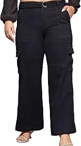 Women's Wide Leg High Rise Regular Stretchable Denim Jeans