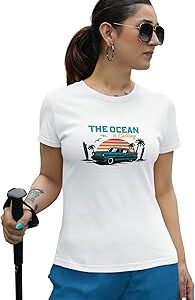 Women's White Classic T-Shirt - The Ocean | Fresh and Premium