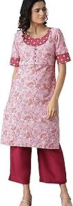 Women's Polyester Floral Kurta-Trousers
