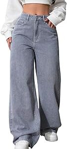 Fashion Grey High Waist Straight Fit Jeans for Women Stretchable Wide Leg Denim Jeans (WJ-S8-$)
