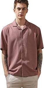 Men Sage Textured Half Sleeves Relaxed fit Shirts