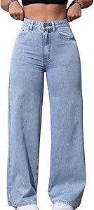 Jeans for Women || Straight Jeans for Women || Loose Jeans for Women Stylish || Plus Size Jeans for Women || Boyfriend Jeans for Women || Baggy Jeans for Women High Waist (B0DSC97GJN)