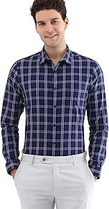 Men Cotton Slim Fit Check Full Sleeves Formal Shirts