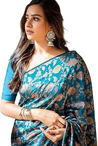 Women's Kanchipuram Silk Sarees With Zari & Blouse Piece