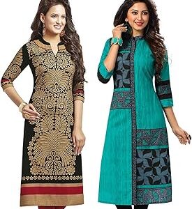 Women's Kurti Fabrics (Pack Of 2) (Saheli-1204-1512_Multi-Coloured)