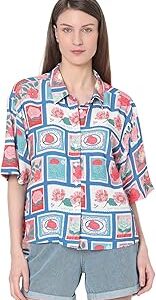 Spread Collar Checked Casual Shirt