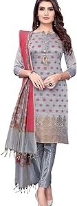 Women Chanderi Silk jacquard Unstitiched Regular Kurta Material