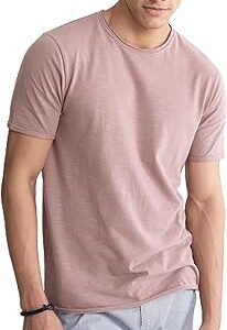 Men?s Slim Fit Cotton-Elastane Blend Half Sleeve Casual T-Shirt | Round Neck T-Shirt