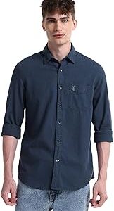 Men's Solid Pure Cotton Slim Fit Shirt