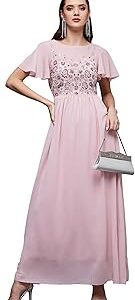 Women's Embellished Gathered Maxi Dress