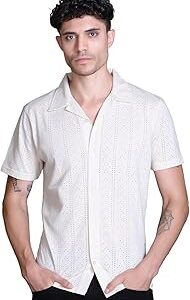 Cuban Collar Casual Shirts for Men