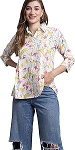 Women's Pure Cotton Jaipuri Printed Short Regular Fit Top (Jopljpr714-P)