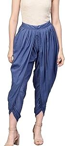 Women's High Rise Cotton Solid Dhoti Regular Fit Dhoti Pants(Ie24Dt0Bl1466)
