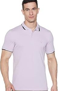Men's Regular Fit Cotton Polo with Collar Detail