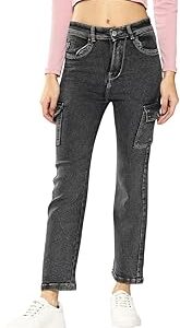 Womens Casual Black Colour Solid Denim Jeans