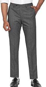 Men Dark Grey Heathered Hudson Tailored Fit Formal Trousers