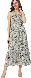 Women's Midi Polyester A-Line Dress