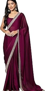 Women's Satin Solid Ready To Wear one Minute Saree With Unstitched Blouse Piece (RTWRADHA1001_RX_Parent)