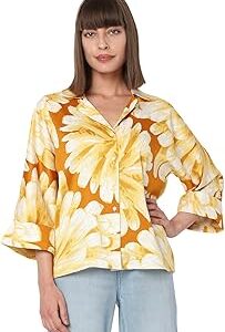 Women's Regular Fit Notch Neck Shirt