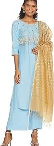 Women's Rayon Kurta, Palazzo & Dupatta