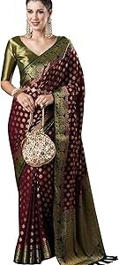 Women's Viscose Ethnic Motif Printed Saree With Unstitched Blouse Piece