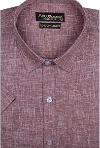 Men's Half Sleeves Formal Regular Fit Cotton Linen Shirt(GC312)