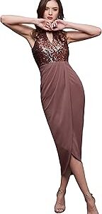 Women's Wine Halter Neck Sleeveless Solid Embellished Midi Dress