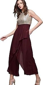 Women's Off-White Solid Relaxed Fit Round Neck Sleeveless Regular Length Jumpsuit
