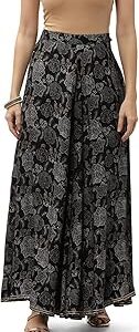 Women Black Rayon Palazzo