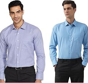 Men's Cotton Slim Fit Formal Shirt (Pack of 2)