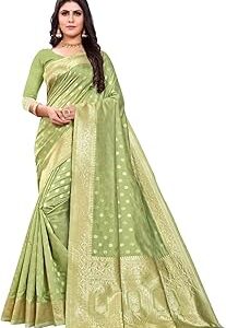 Women's Pure Kanjivaram Silk Saree Banarasi Soft Sari With Blouse Piece For Wedding (Pari124-50)