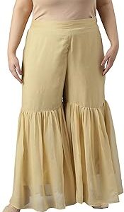 Women High Rise Chiffon Strechable Sharara Regular Fit Bottom | Chiffon Sharara