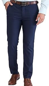 Men's Neo Fit Checks Pattern Polyviscose Blend Flat Front Formal Slim Fit Trouser