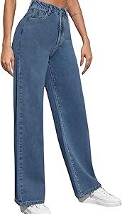 Jeans for Women || High Waist Jeans for Women || Baggy Jeans for Women || Wide Leg Jeans for Women || Straight Fit Jeans for Women High Waist || Jeans for Women Stretchable (B0DXFPF33G)
