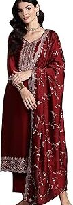 Women's Silk Blend Kurta and Pant with Dupatta Set