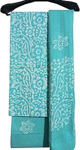 Women's Pure Cotton Batik Print Unstitched Salwar Suit Dress Material With Duputta_001