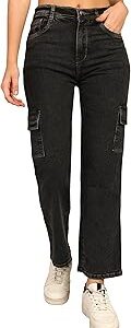 Women's Denim Boyfriend Fit Cargo Jeans