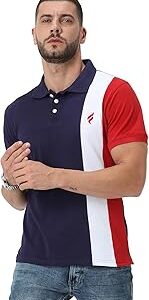 Men's Half Sleeve Cotton Polo T-Shirt Stylish Vertical Stripes Mens Tshirt