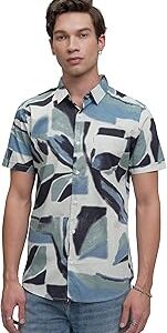 Men's Casual Shirt | Abstract Print | Half Sleeves | Bold & Artistic Appeal