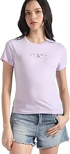Women's Cotton Letter Print Slim Fit T-Shirt