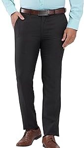 Men Slim Fit Structure Pattern Polyester Blend Formal Trouser