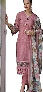 Women's Embroidered Silk Blend A-Line Kurta Trouser with Dupatta Set