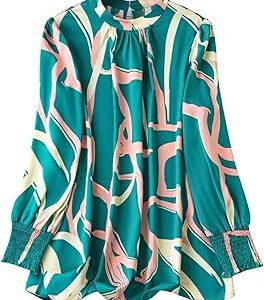 Shirt for Women | Printed Casual Crop Top | Long Sleeve Stylish Collared |Korean Oversized Button-Down |Causal |Formal | Trendy