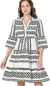 Women's Cotton Fit and Flare Above The Knee Dress