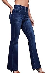 Women's Boot Cut High Rise Cropped Stretchable Denim Jeans
